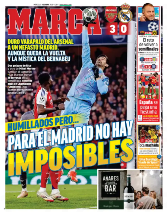 Analyse approfondie : La presse espagnole dénonce la débâcle du Real Madrid face à Arsenal